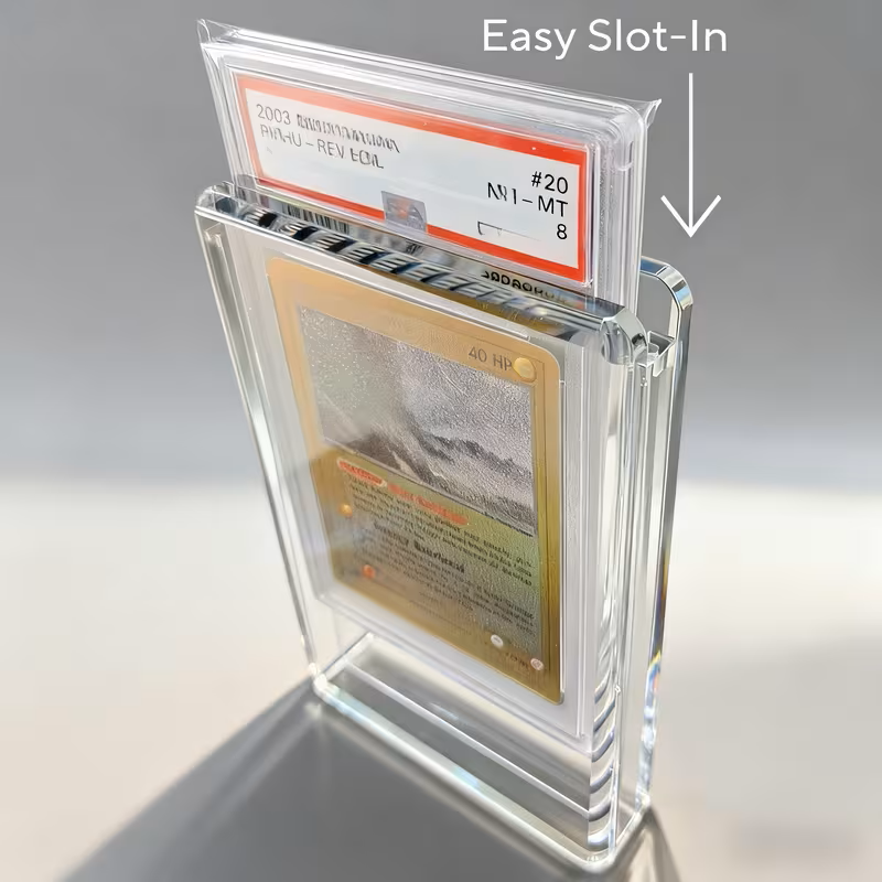 PSA Graded Card Slab Acrylic Case Display With Magnetic Lid