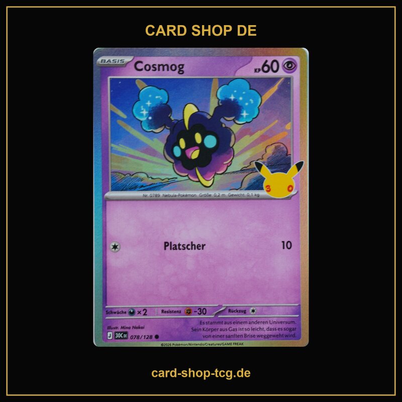 Cosmog · 078/128 · 30TH · ● · Deutsch (DE)