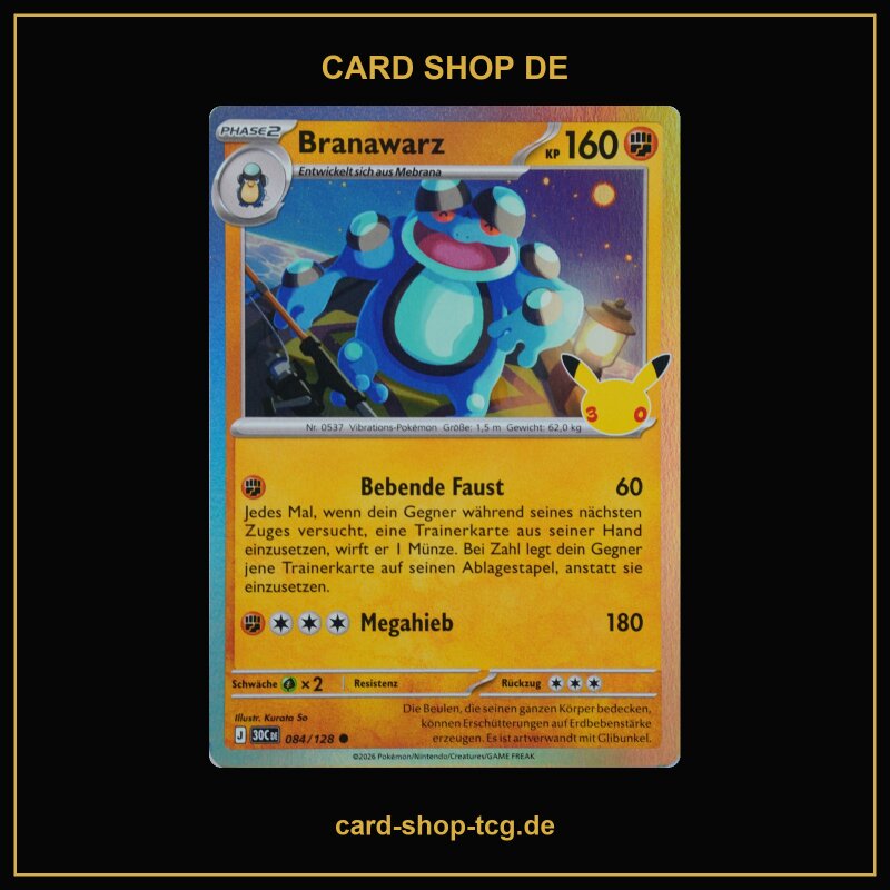 Branawarz · 084/128 · 30TH · ● · Holo · Deutsch (DE)