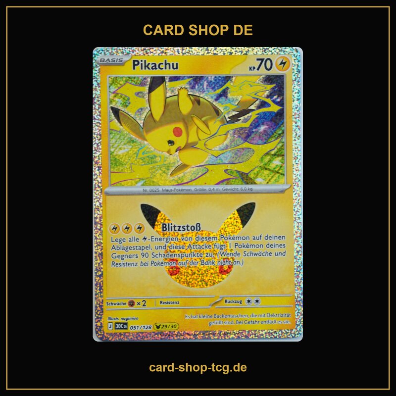 Pikachu 29/30 · 051/128 · 30th · 30-Jahre-Jubiläum · Deutsch (DE)