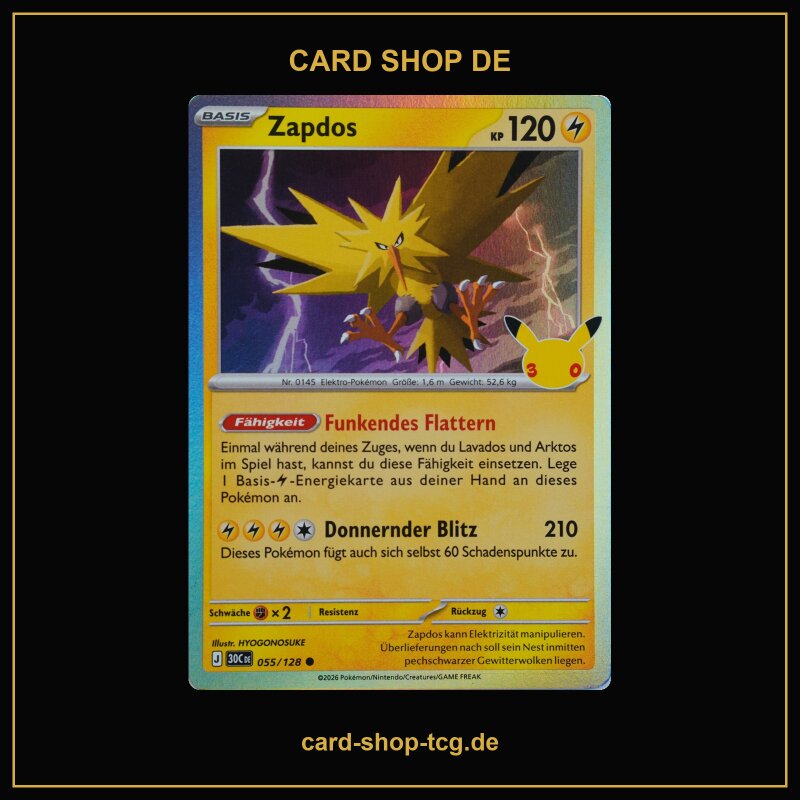 Zapdos · 055/128 · 30th · Deutsch (DE)
